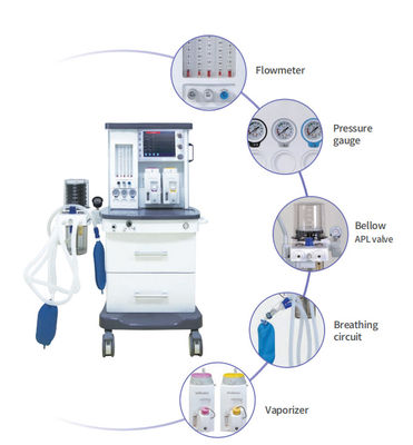 Хорошая цена O2 N2O AIR Anesthesia Ventilator Machine S6100A Anesthesia Equipment онлайн